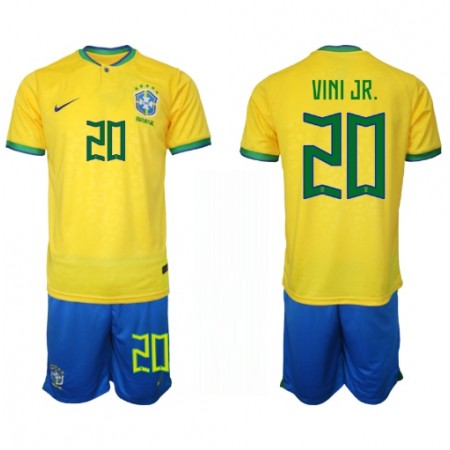 Brasilien Vinicius Junior 20 Matchtröjor Barn Hemma Fotbollströja VM 2022